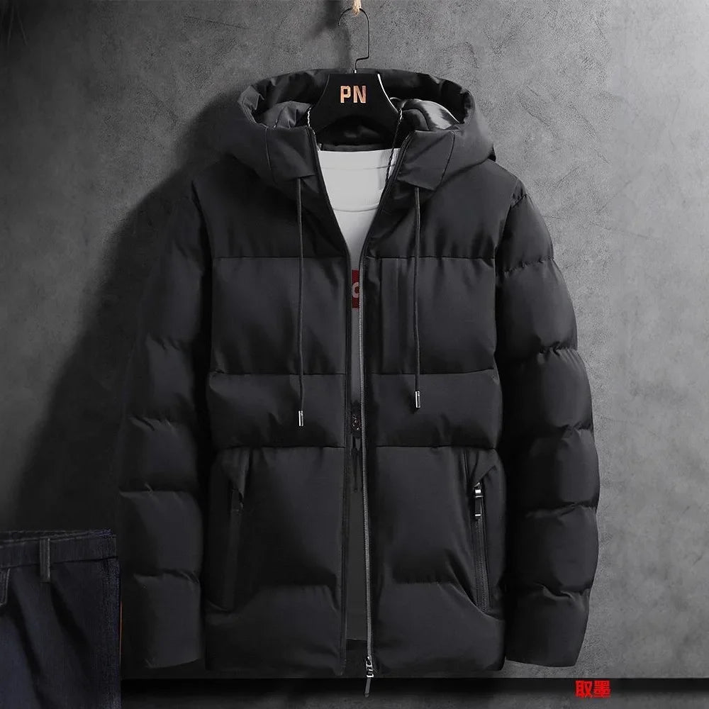 Thickened Hooded Men's Cotton Jacket Winter Outerwear Warm Brand New 2025