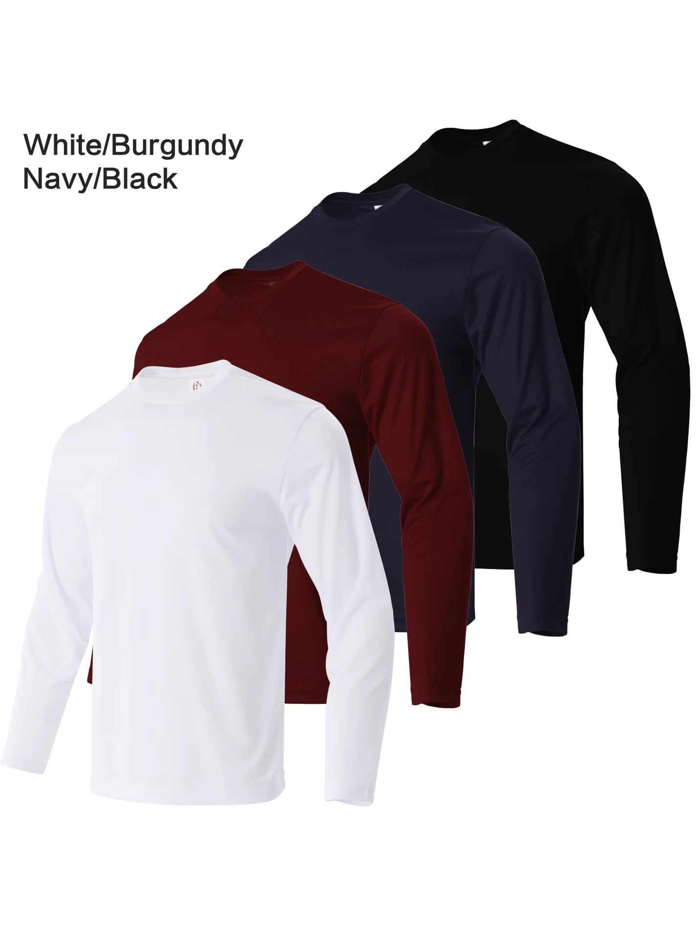 Mens Quick Dry Long Sleeve Sports T Shirts Set Polyester