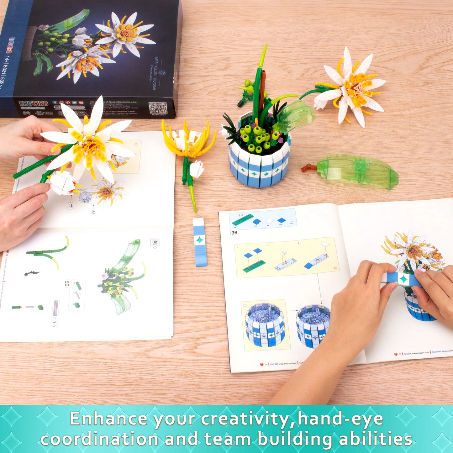 EDUCIRO Piphyllum Flower Bouquet Botanical Bonsai Building Toys