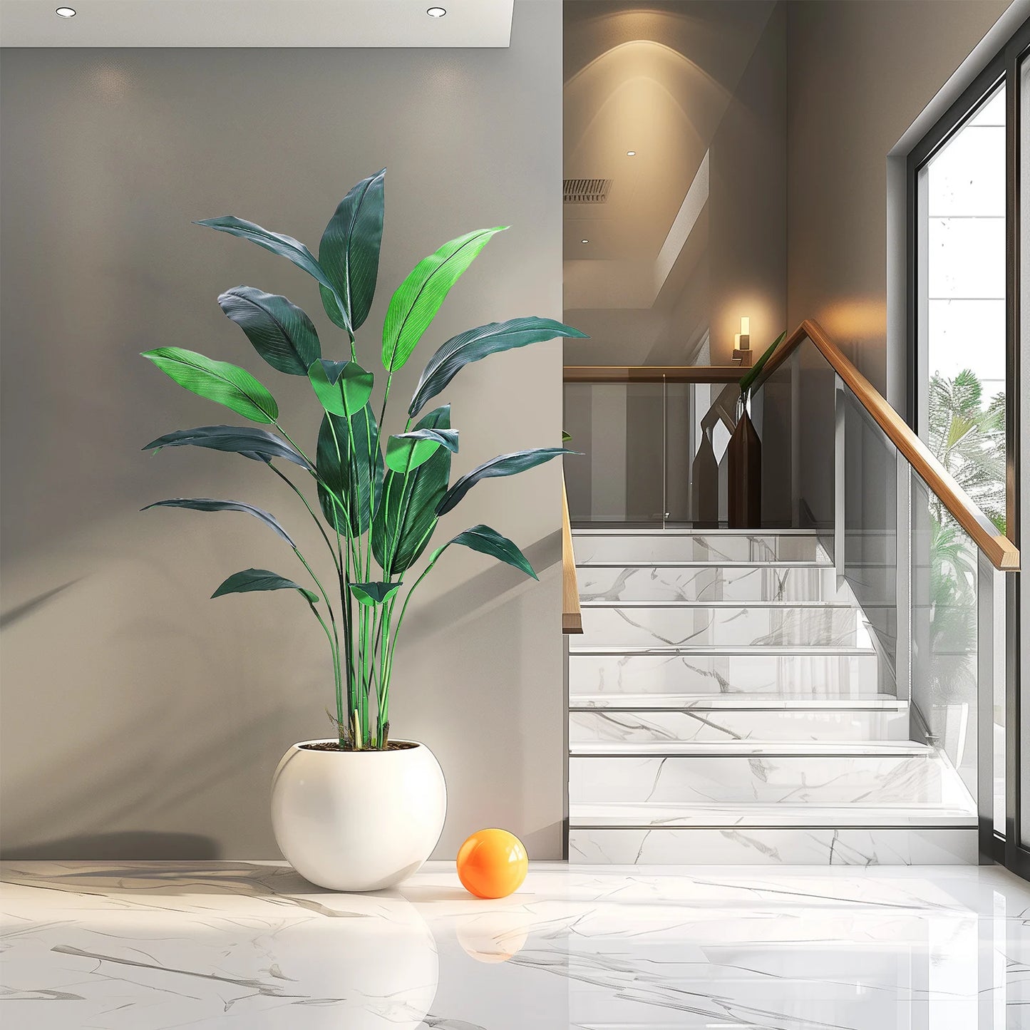Artificial Bird of Paradise Plant 6FT(72in)/7FT(84IN) Fake Palm Tree for Indoor Outdoor Modern Decor