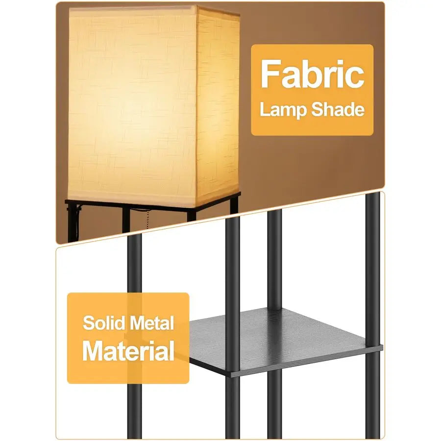 Twin Pack Shelf Floor Lamp With Shelves For Living Room 3 CCT LEDs