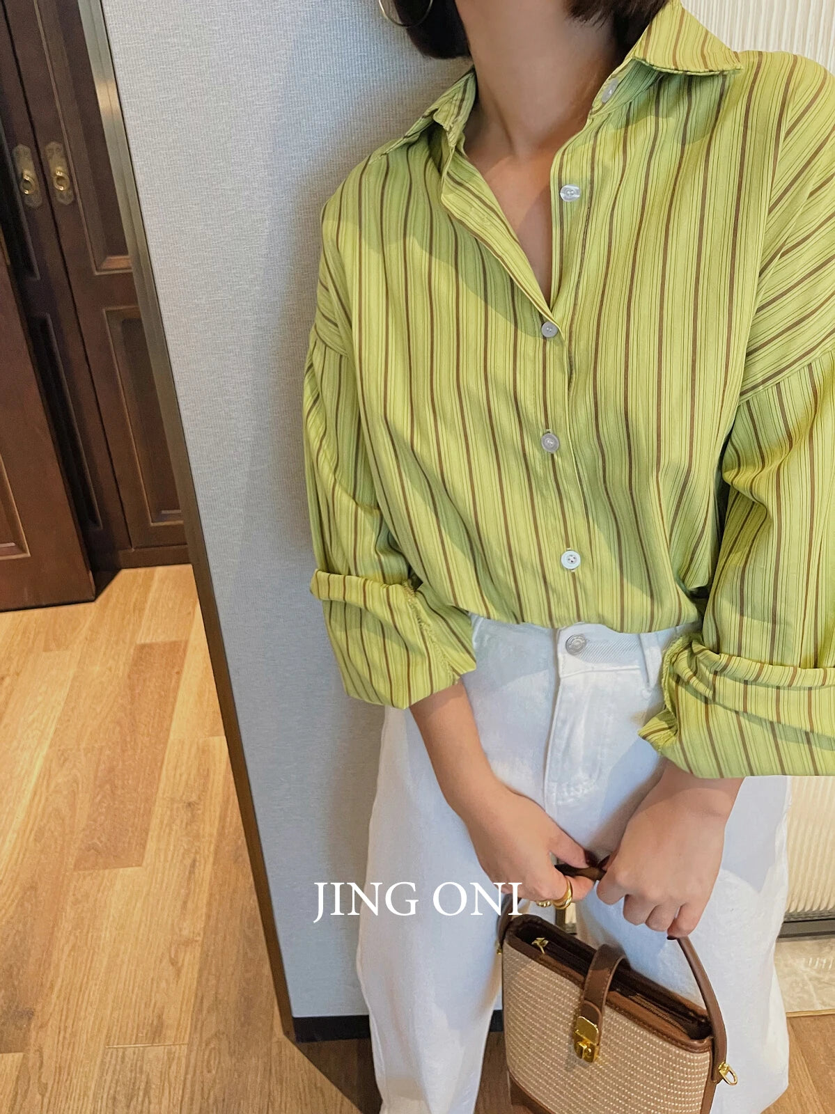 Shirts Blouses Spring Tops Stripe Y2K 2024 Women Clothing Korean Style