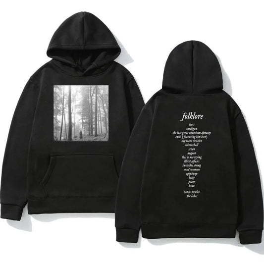 Taylor Pullover Music Album Folklore Print Hooded Sweatshirt New Fashion Hoodies