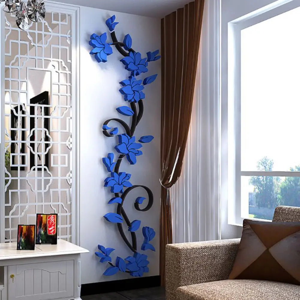 3D Wall Stickers DIY Removable Art Vinyl Vase Flower Tree