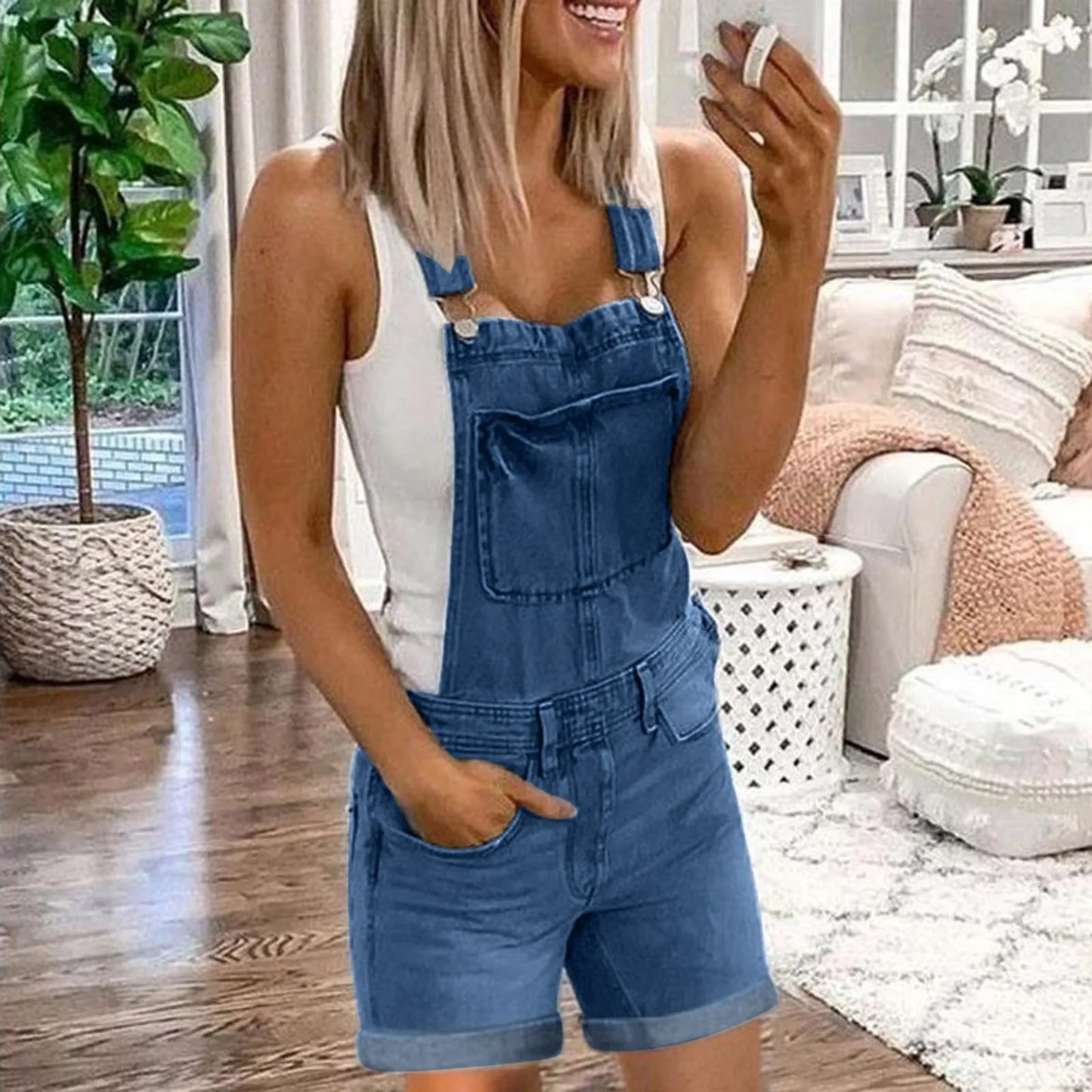 Denim Shorts Women's Bib Overalls Fashion Y2k Vintage Straight Jeans Rompers