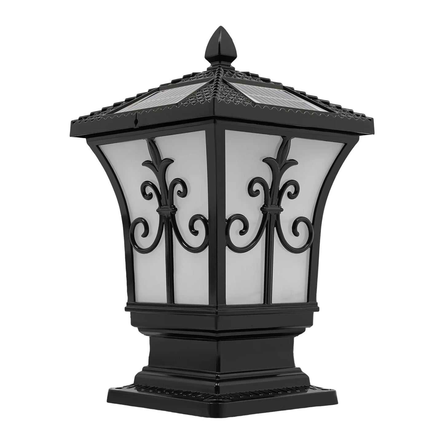85-265V Outdoor Solar Post Light, Solar Powered Electric Supply Pillar Light, Remote Control