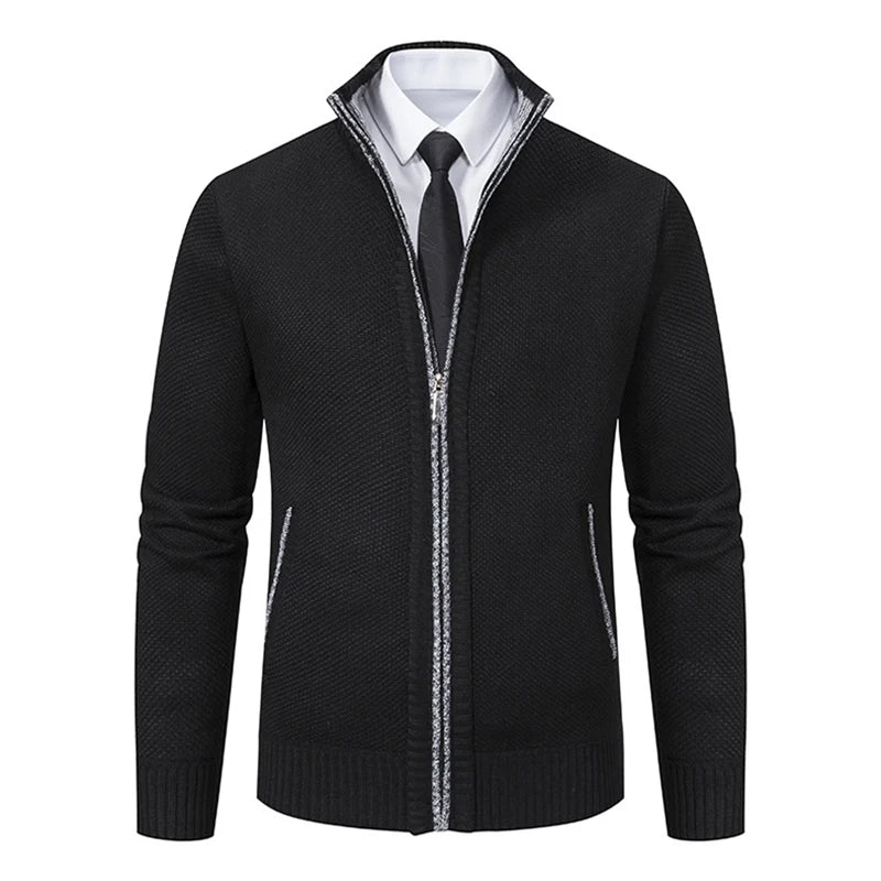 Men's Zipper Cardigan Sweater for Autumn Winter Wear