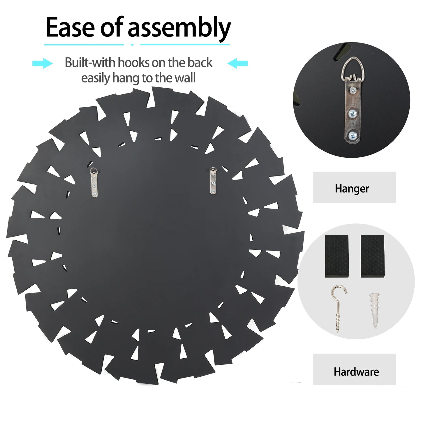 32" Wall Mirrors Decorative Round Sunburst Mirror for Wall Decor Modern Silver Glass