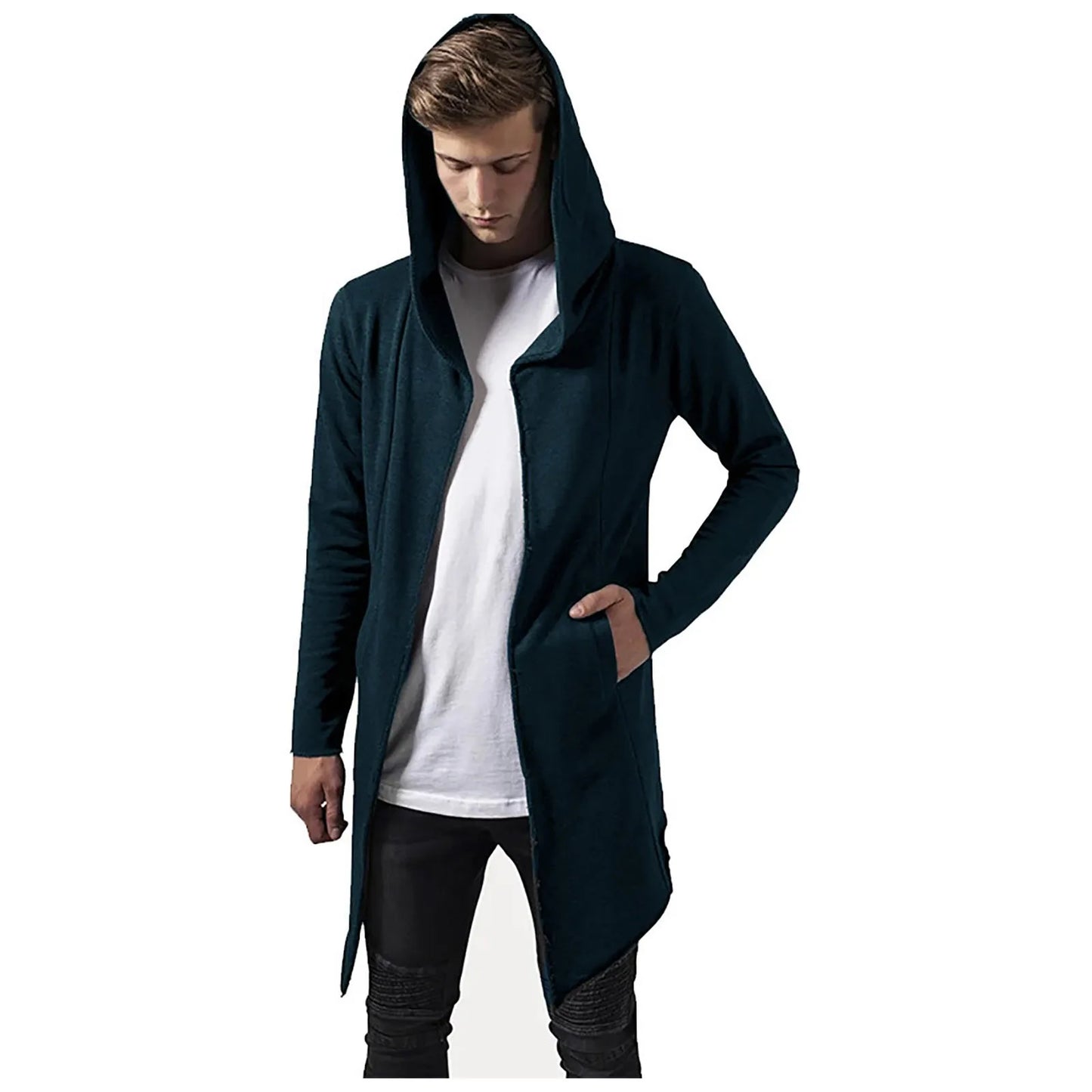Men's Winter Windbreaker Knit Sweater Coat Hooded Water Resistant