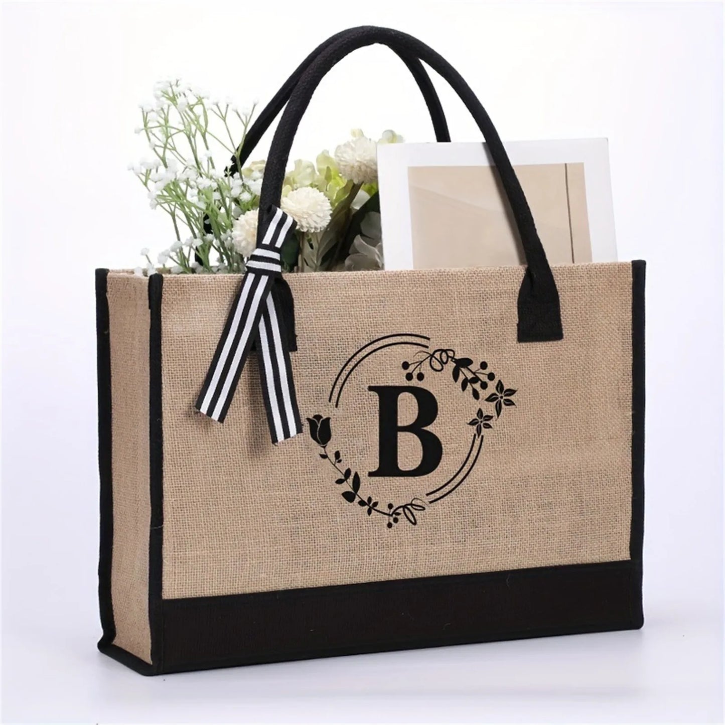 Jute/Canvas bag for work, outdoor, large capacity commuting, art, student, book, women's shoulder bag