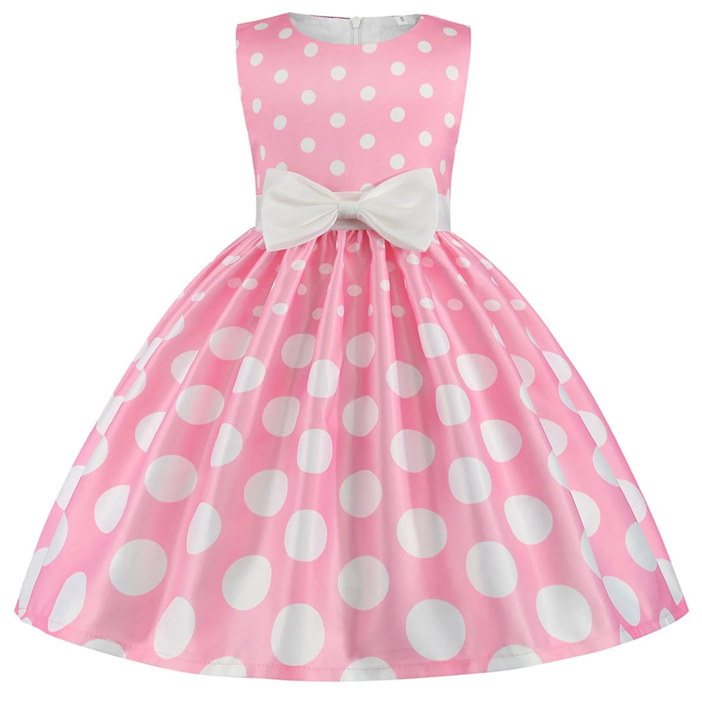 Kids Girls Vintage Dress Easter Polka Dots