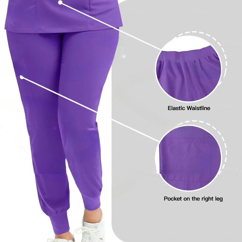 Beauty Workwear Women Medical Nurses Uniform Surgical Scrubs Set Spa Top Pants