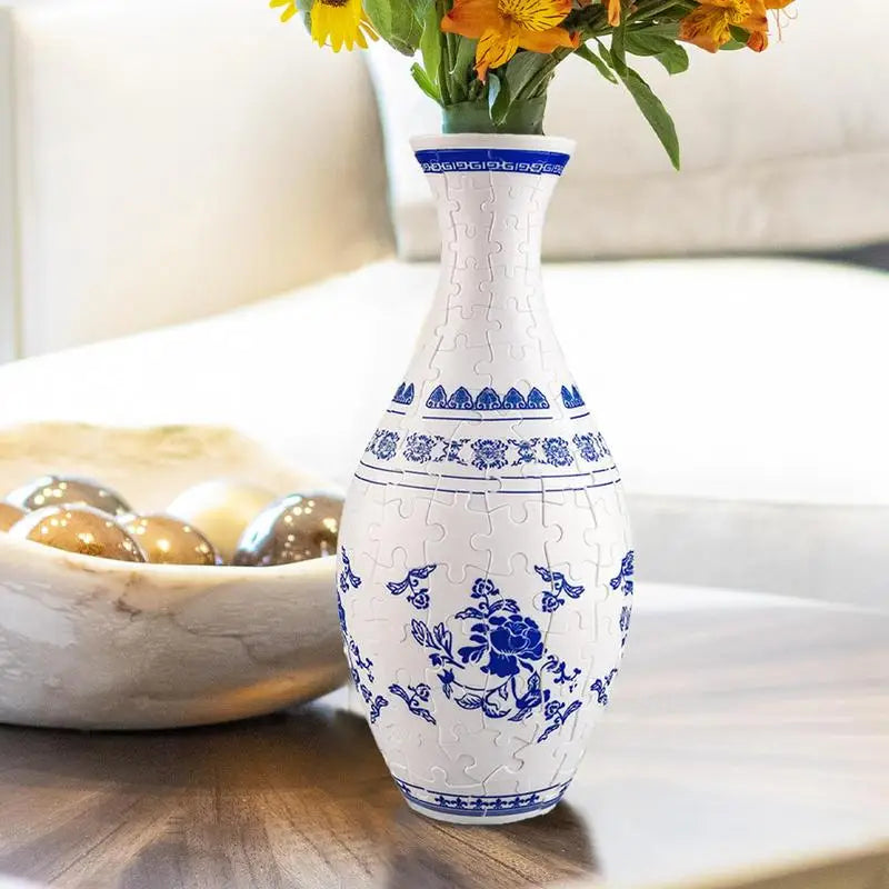 3D Puzzle Vase plastic Flower Vase Jigsaw Toy Building Block Assembly Bottle 160stk Curved Puzzle Pieces Housewarming Home Decor