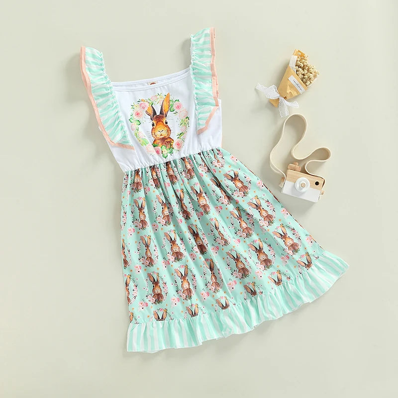Toddler Girl Floral Print Sleeveless Dress Sweetheart Neckline