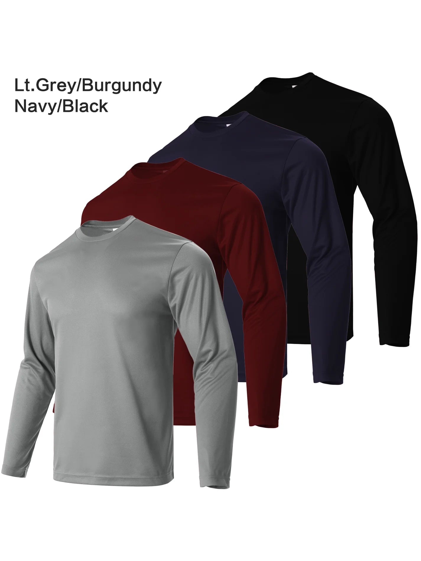 Mens Quick Dry Long Sleeve Sports T Shirts Set Polyester