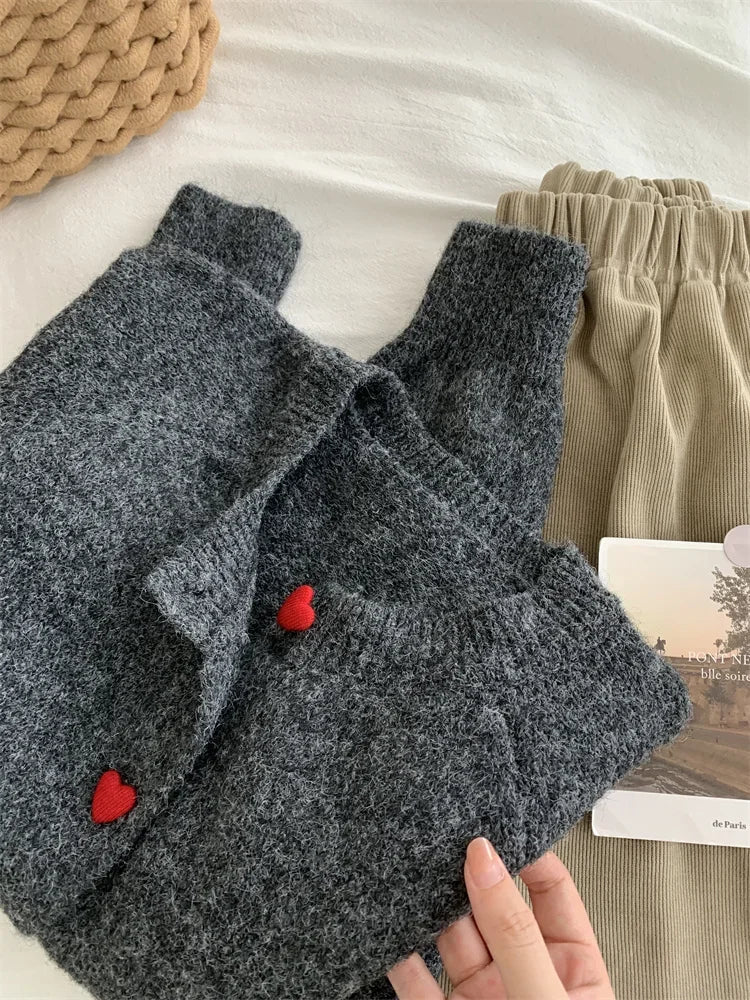 Womens Wool Knit Cardigan Autumn Winter Warm