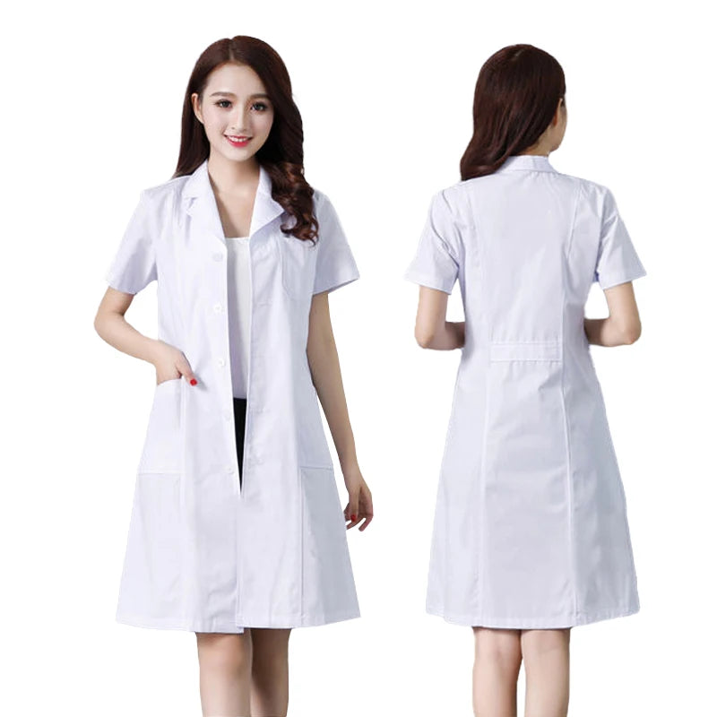 Clinical Uniforms Scrubs Lab Coat Pharmacy Short Sleeve Nurse Doctor Dress Medical Robe
