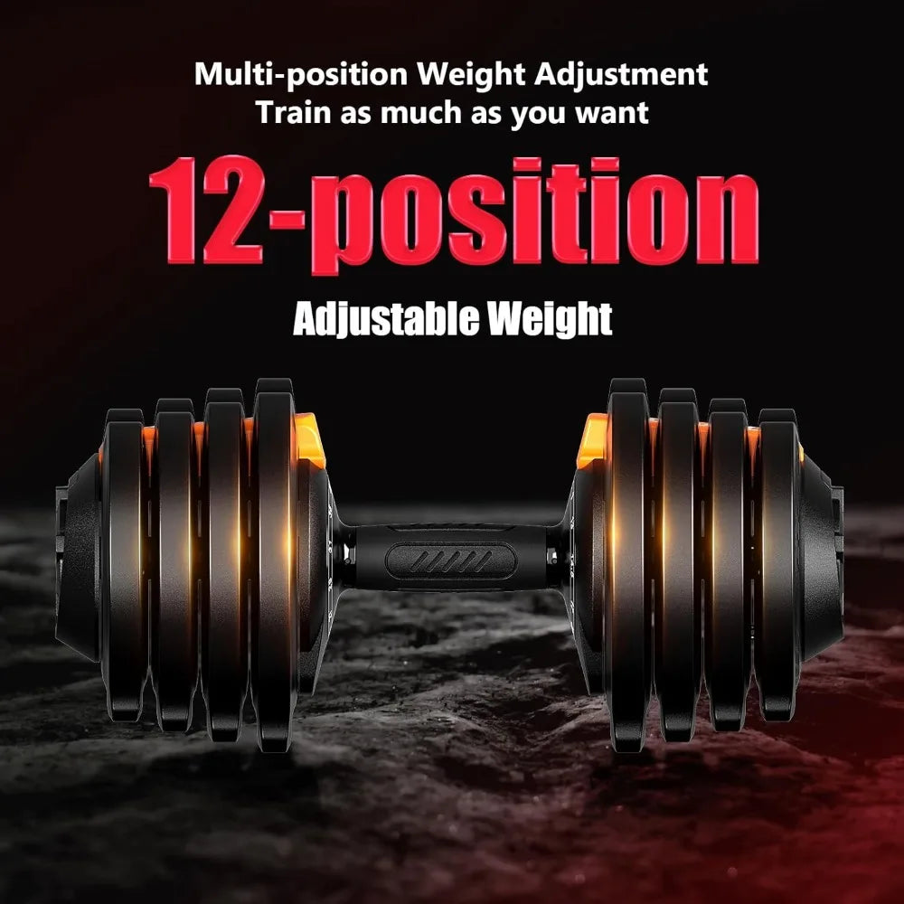 Adjustable Dumbbell Set,12 Free Weights  Home Gym with Tray