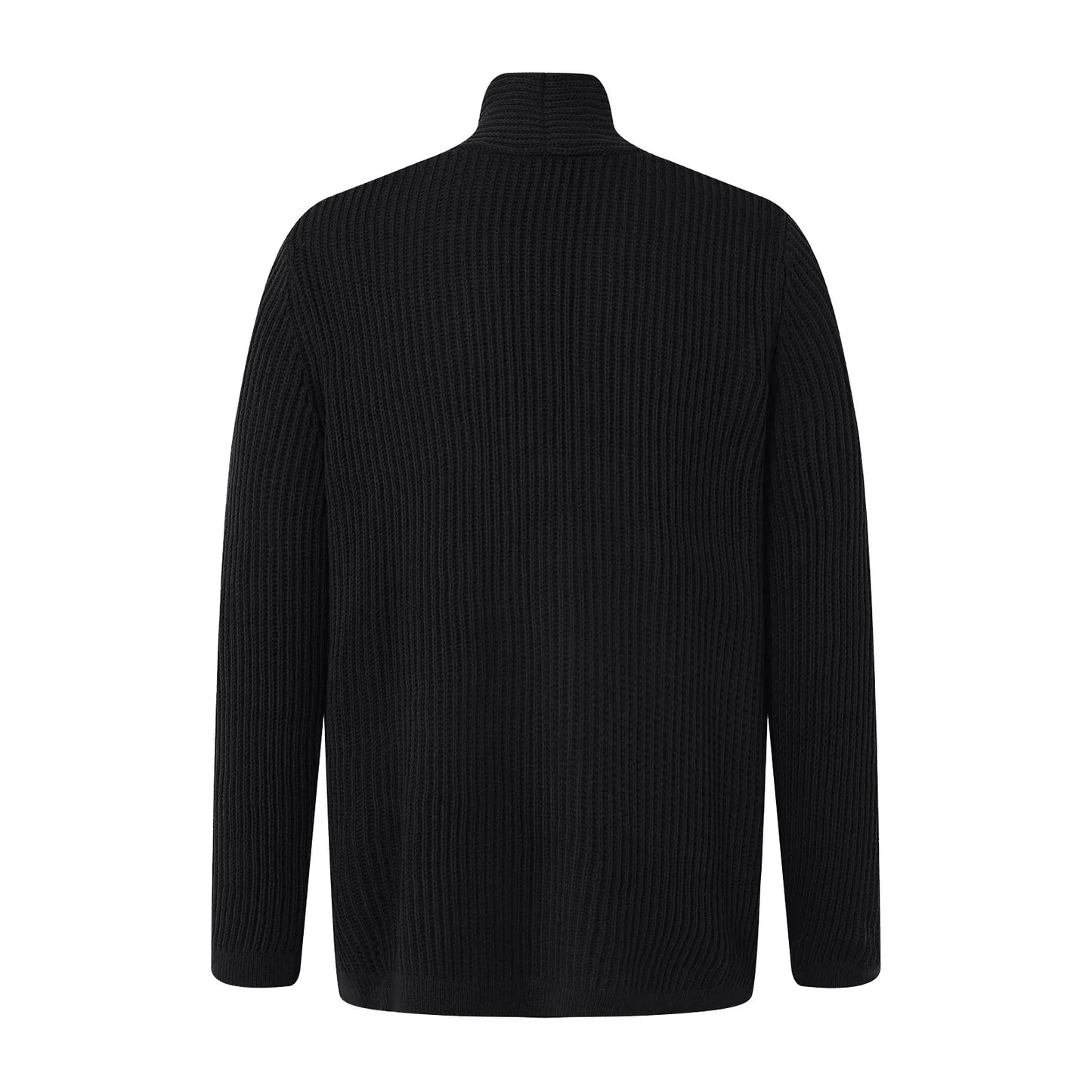 Men's Hooded Cardigan Sweater Coat With Turtleneck