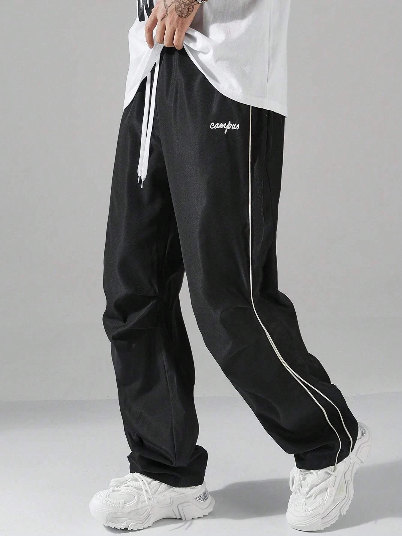 Men's Striped Casual Pants With Pockets For Sports And Jogging