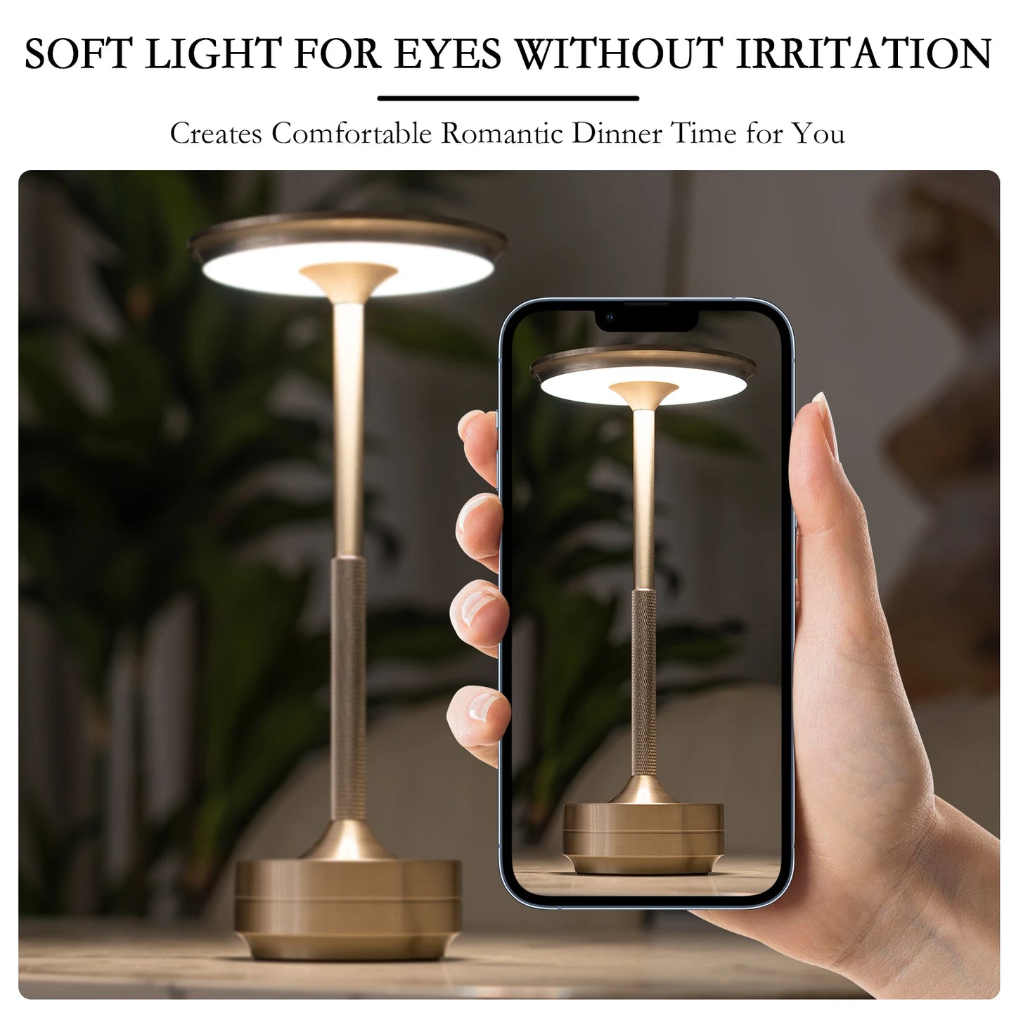 Rechargeable Wireless Table Lamp With LED Touch Sensor Night Light