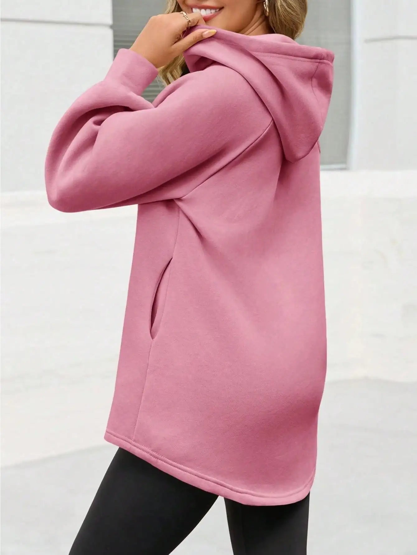 Womens Casual Oversized Hoodies Loose Drawstring Long Sleeve Fleece Hooded Pullover