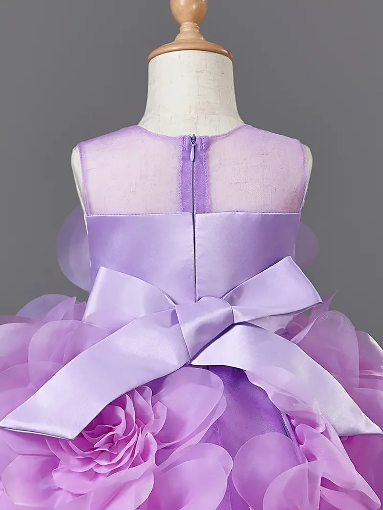 Girls Princess Dress Luxury Elegant Sleeveless Party Evening Dresses Kids Wedding Birthday Ball