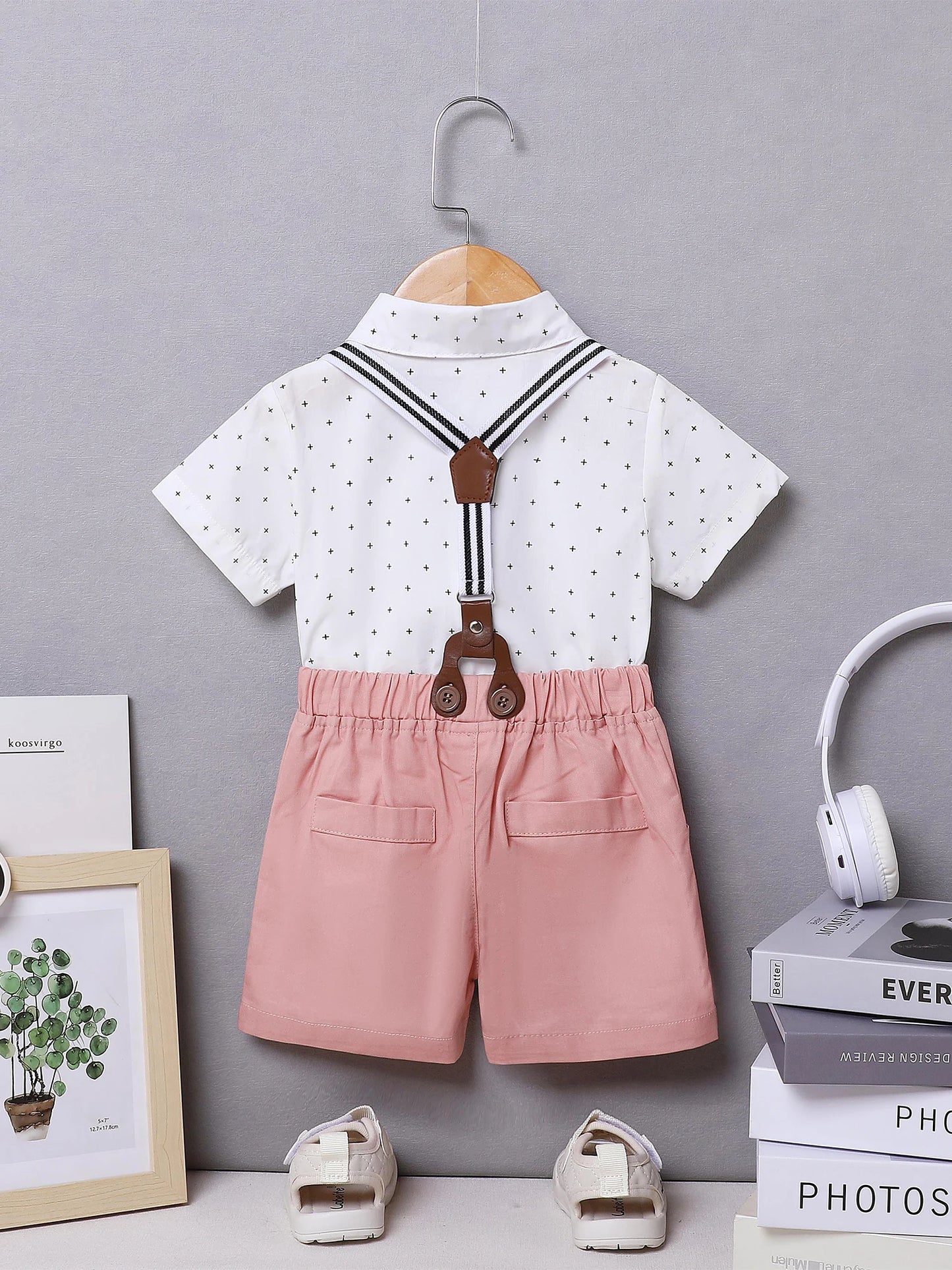 Toddler Baby Boy Clothes 1-5T Boy Gentleman Suit Short Sleeves Shirt