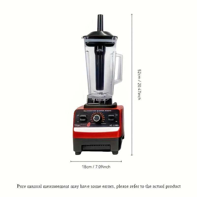 C010-Red RV Kitchen Blender with Wall Breaker, 110V-130V, PP Material, Multifunctional Food Processor, Ice Crusher, Grinder for