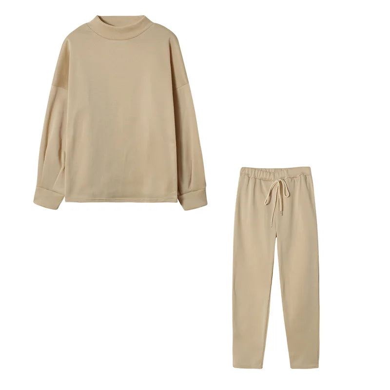 Autumn Winter 2Pcs Set Women Tracksuit Long Sleeve Pullover