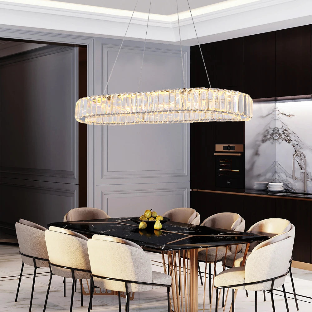 Led Oval Pendant Light For Kitchen Island Chandelier