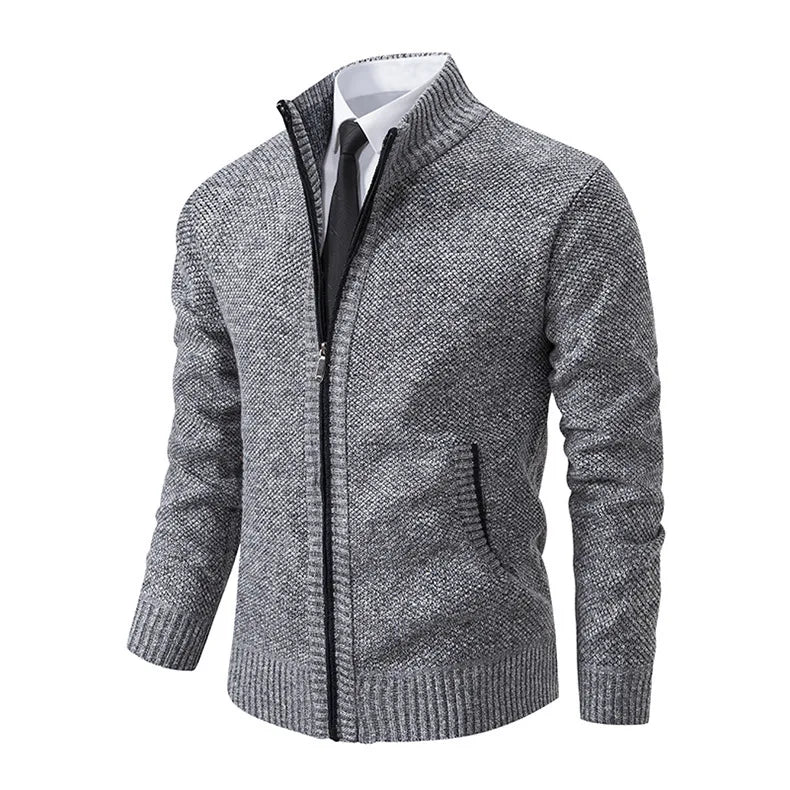 Men's Zipper Cardigan Sweater for Autumn Winter Wear