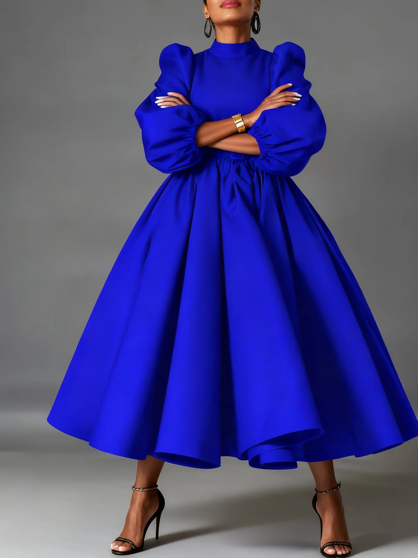 Plus Size, Spring And Autumn Long-sleeved Shirt Dress