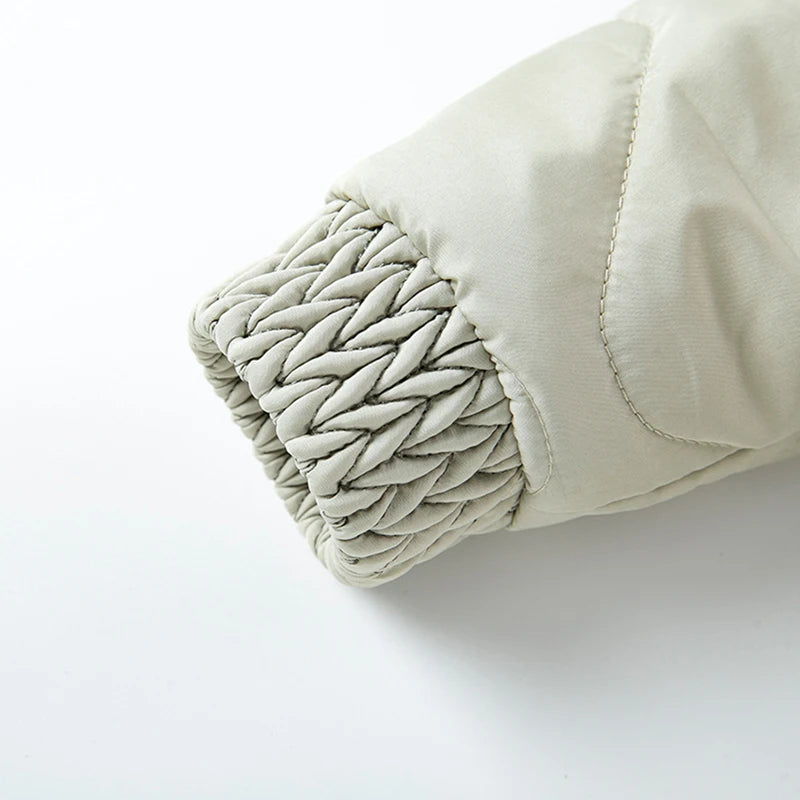 Kids Quilted Puffer Jacket with Hood and Zipper Closure Warm Winter Coat