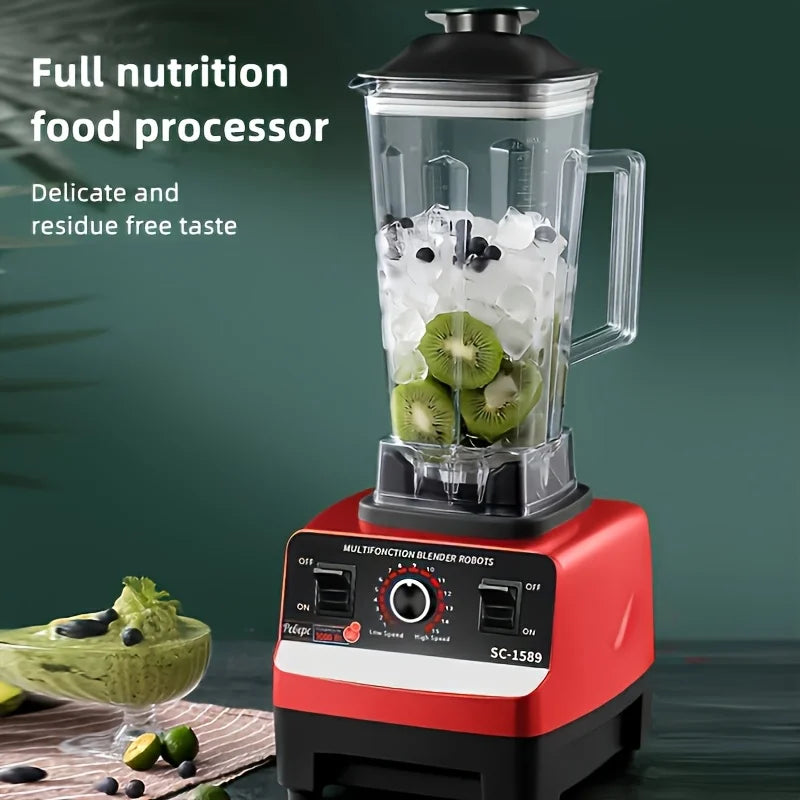 C010-Red RV Kitchen Blender with Wall Breaker, 110V-130V, PP Material, Multifunctional Food Processor, Ice Crusher, Grinder for
