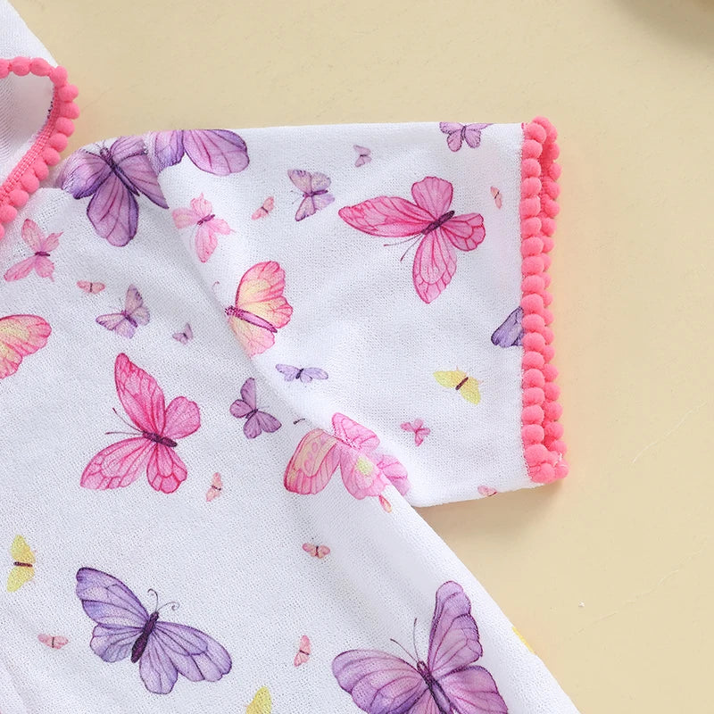 Girls Beach Coverups Hooded Dress with Cute Animal Print Short Sleeve