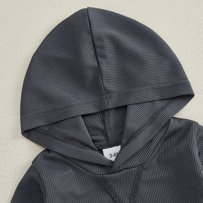 Toddler Boy Winter Outfit Cozy Fleece Pullover Hoodie and Warm Pants Set