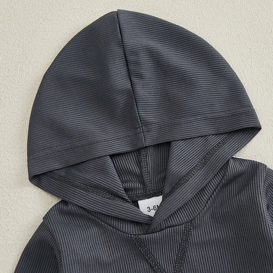 Toddler Boy Winter Outfit Cozy Fleece Pullover Hoodie and Warm Pants Set