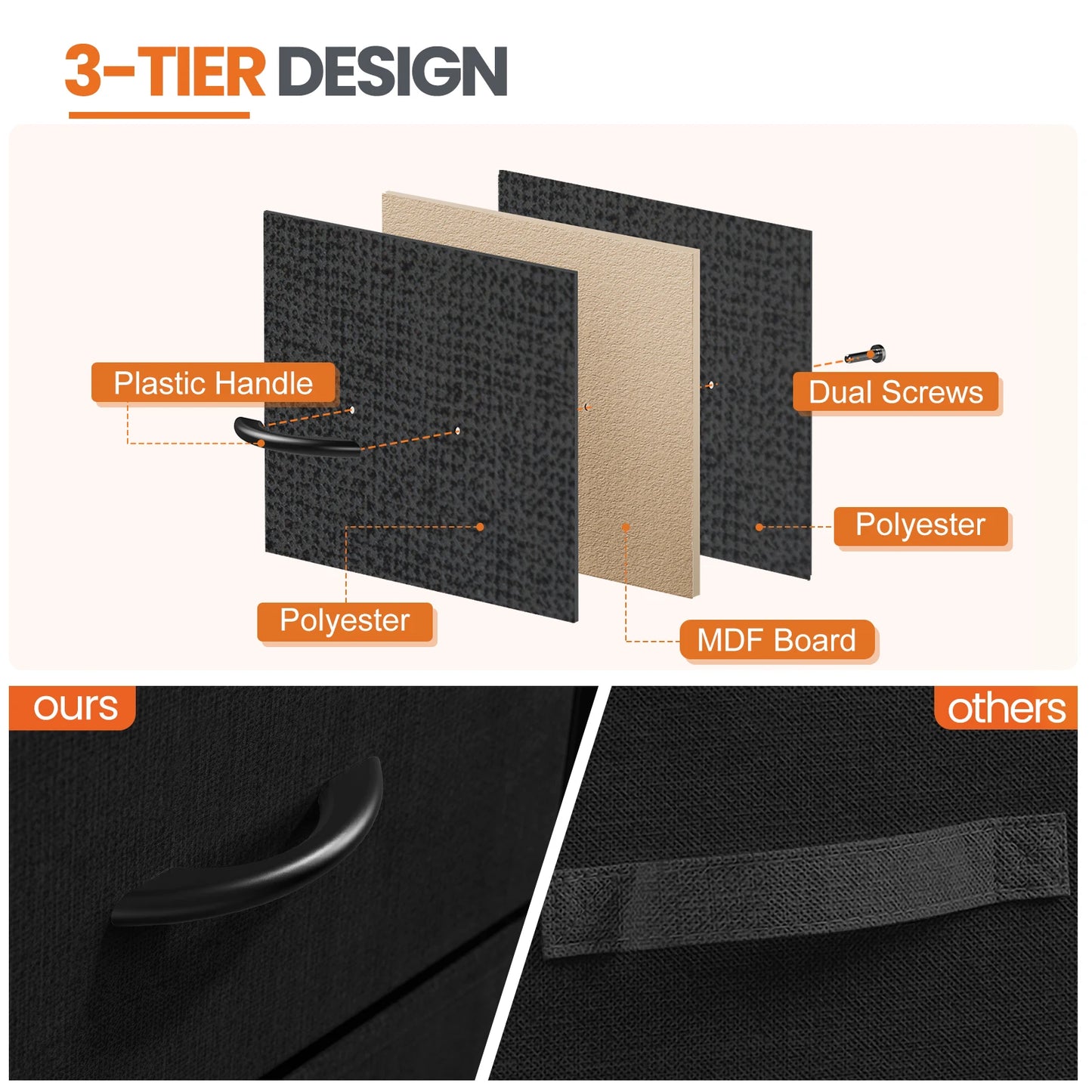 JHK Nightstand Bedside Coffee Sofa Tea Table Storage Closet Chest