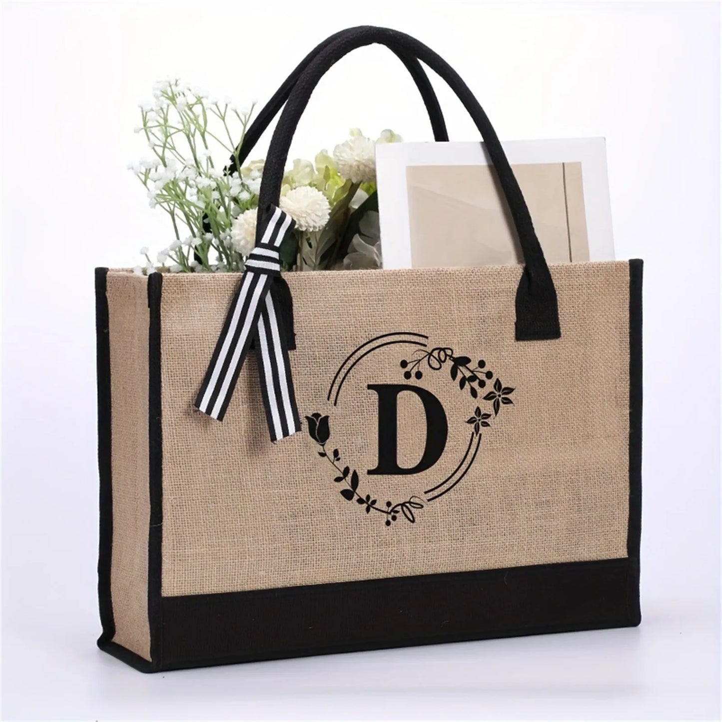 Jute/Canvas bag for work, outdoor, large capacity commuting, art, student, book, women's shoulder bag