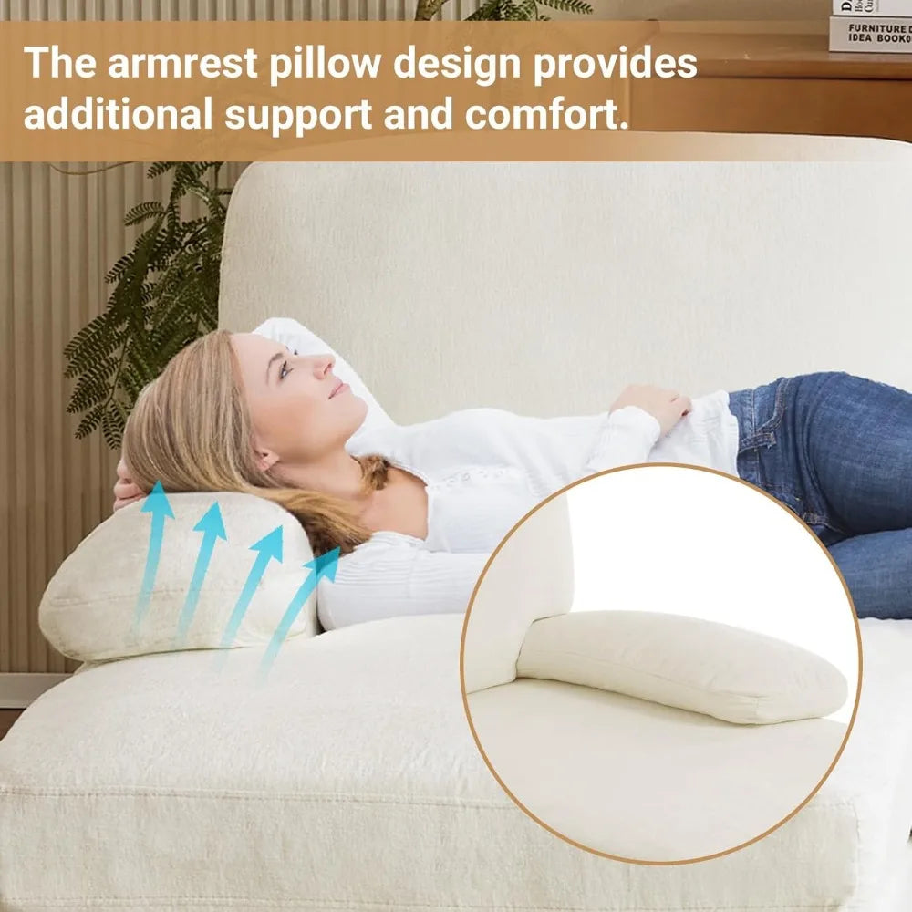 110" Sectional Couches for Living Room 4-Seat Sofa Set with Chenille Fabric