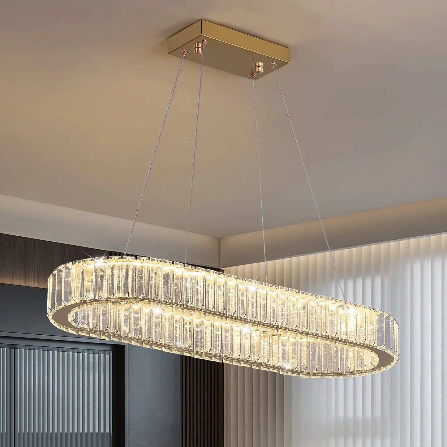Led Oval Pendant Light For Kitchen Island Chandelier