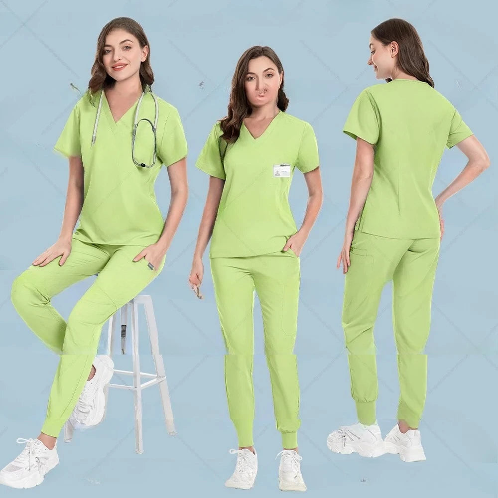 New Nurse Uniforms Women Men Casual Jogger Pants Set Pharmacy, Medical Doctor Nursing Uniform  Suit