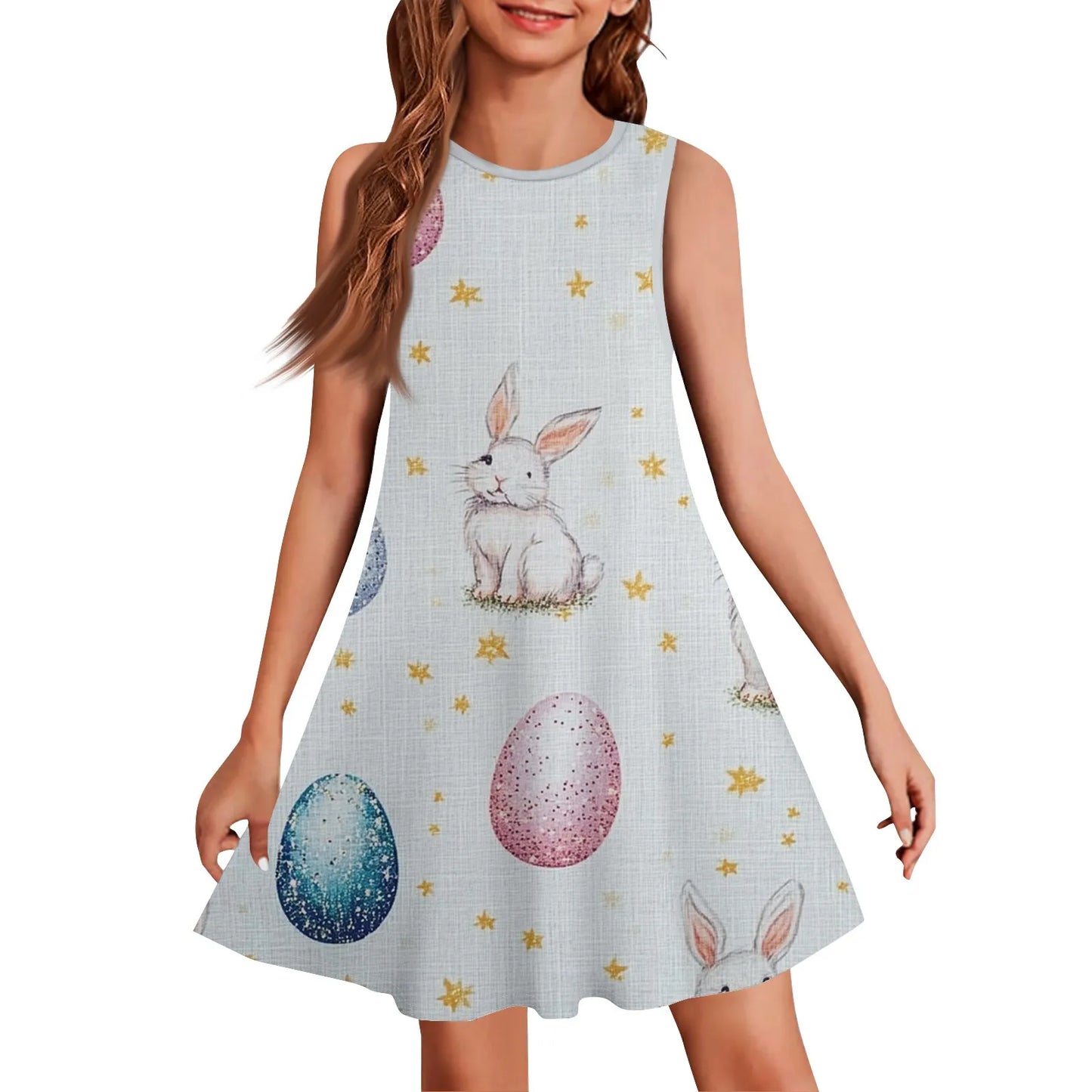 2025 Summer Girls Gift Short Sleeve Dress Original Cute Stitch Kids Skirt