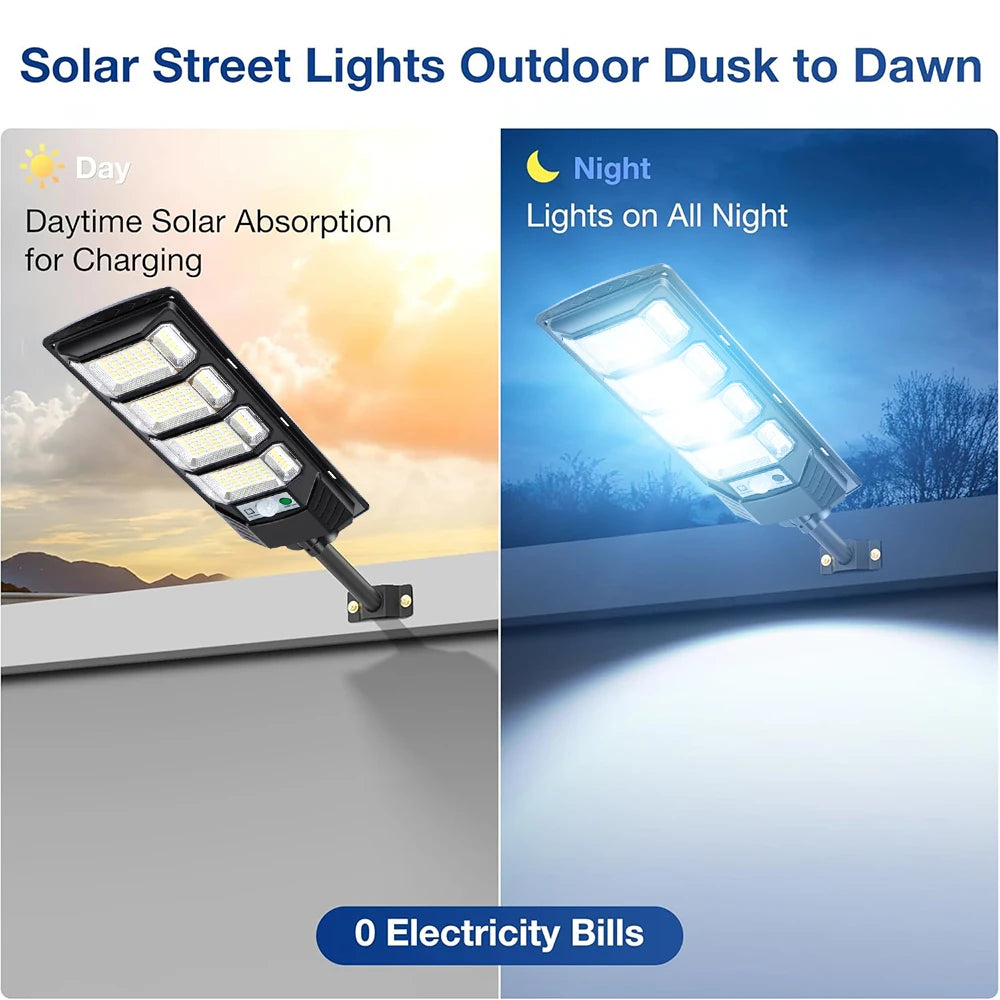 Outdoor Solar Street Light 80000LM LED With Motion Sensor