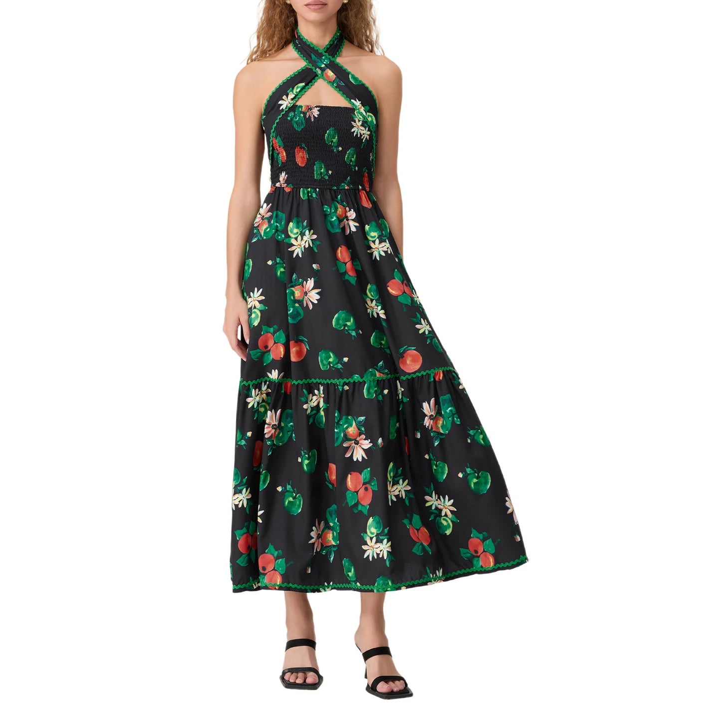 Women s Sleeveless Halter Neck Maxi Dress with Open Back