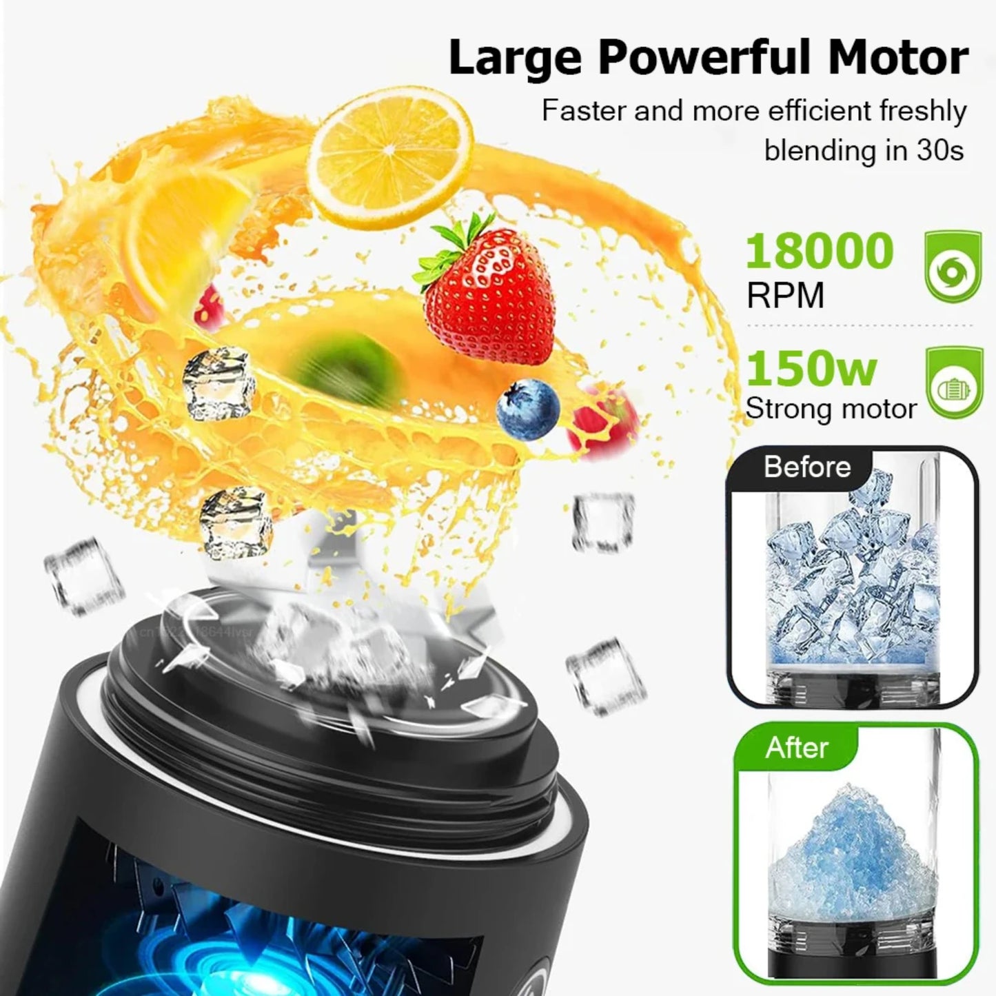 Convenient, compact, and portable rechargeable mini blender