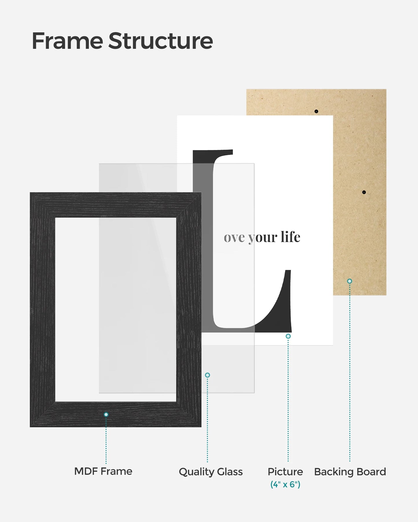 SONGMICS Collage Picture Frames, 4x6 Picture Frames Collage For Wall Decor,