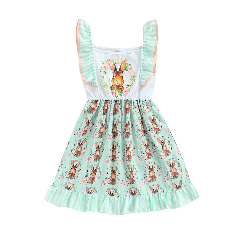 Toddler Girl Floral Print Sleeveless Dress Sweetheart Neckline