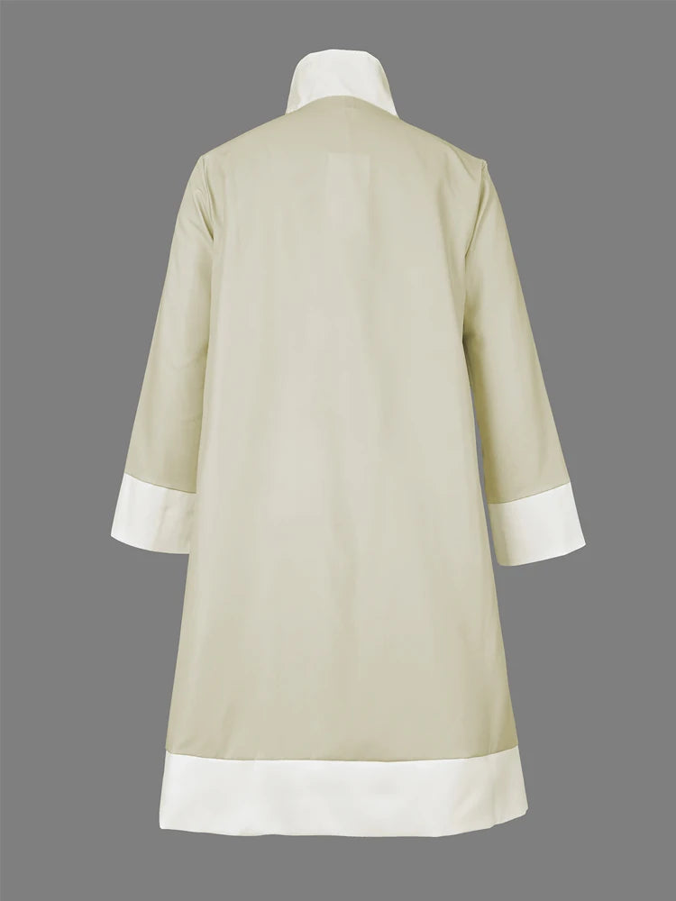 Elegant Flower Printed Women Dress With Long Sleeves Polyester Cotton
